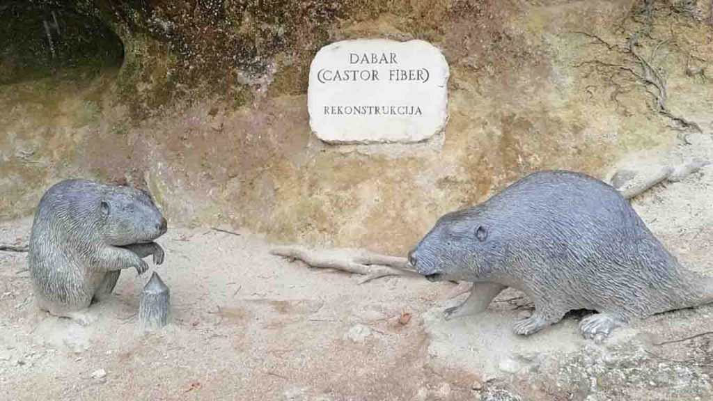 Sculpture of beavers