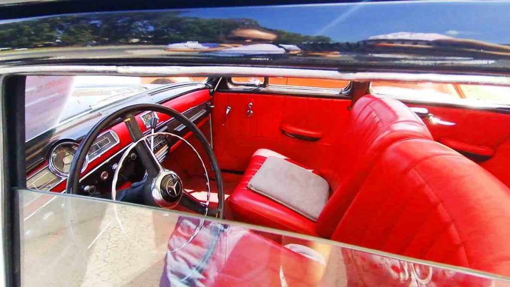 Interior lined with red leather